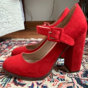 Red Platform Heels